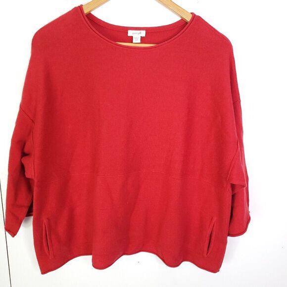 J. Jill Pure Jill Cotton/Cashmere Kimono Sweater - Red - XS - Picture 1 of 9